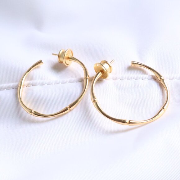 Julie Vos Hoop Earrings - Bamboo - Gold - Picture 2 of 2